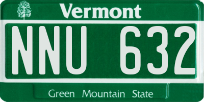 VT license plate NNU632