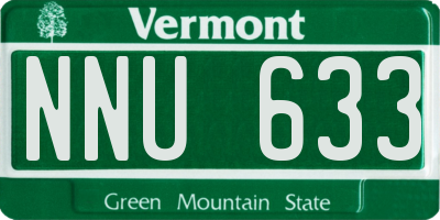 VT license plate NNU633