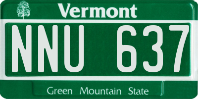 VT license plate NNU637