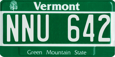 VT license plate NNU642