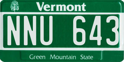 VT license plate NNU643