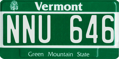 VT license plate NNU646