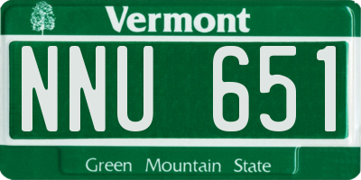 VT license plate NNU651