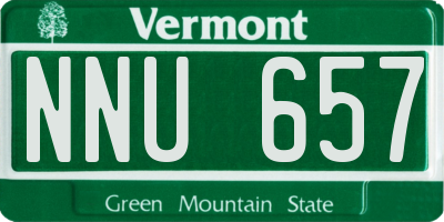 VT license plate NNU657