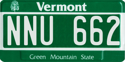 VT license plate NNU662