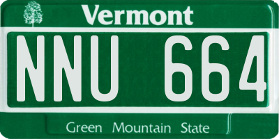 VT license plate NNU664