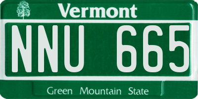 VT license plate NNU665