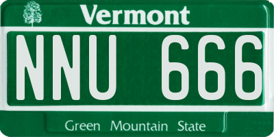 VT license plate NNU666