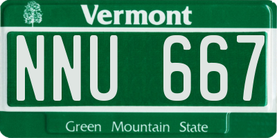 VT license plate NNU667