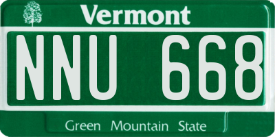 VT license plate NNU668