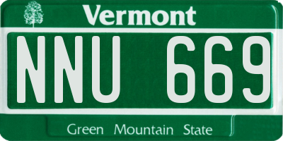 VT license plate NNU669