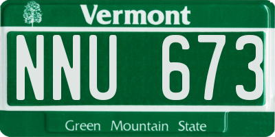 VT license plate NNU673
