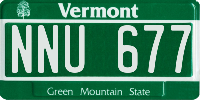 VT license plate NNU677
