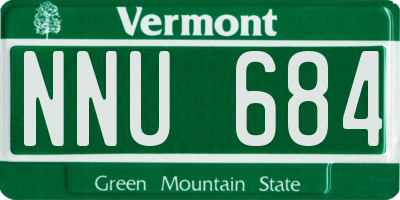 VT license plate NNU684