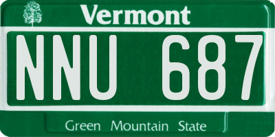 VT license plate NNU687