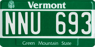 VT license plate NNU693