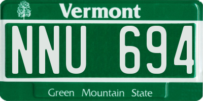 VT license plate NNU694