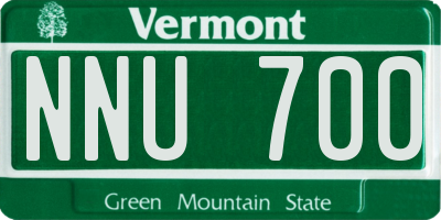 VT license plate NNU700