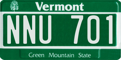VT license plate NNU701