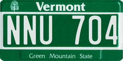 VT license plate NNU704