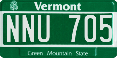 VT license plate NNU705