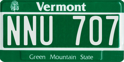 VT license plate NNU707
