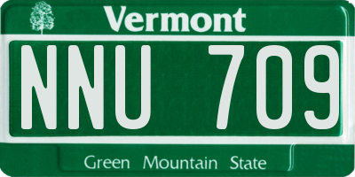 VT license plate NNU709