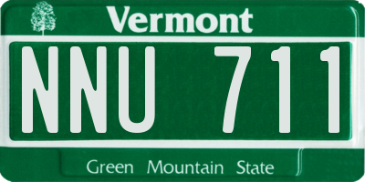 VT license plate NNU711