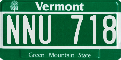 VT license plate NNU718