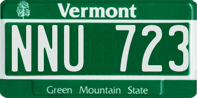 VT license plate NNU723