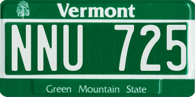 VT license plate NNU725