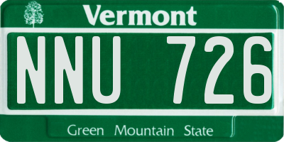 VT license plate NNU726
