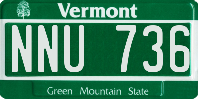 VT license plate NNU736