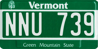 VT license plate NNU739
