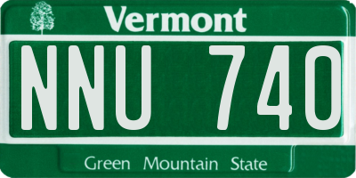 VT license plate NNU740