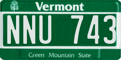 VT license plate NNU743