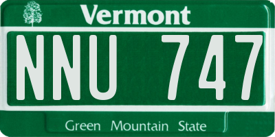 VT license plate NNU747