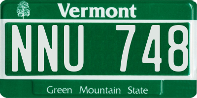 VT license plate NNU748