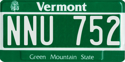 VT license plate NNU752
