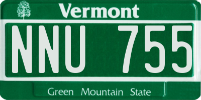 VT license plate NNU755
