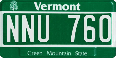 VT license plate NNU760