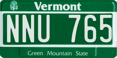 VT license plate NNU765