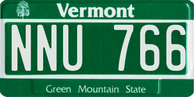 VT license plate NNU766