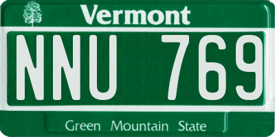 VT license plate NNU769