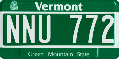 VT license plate NNU772