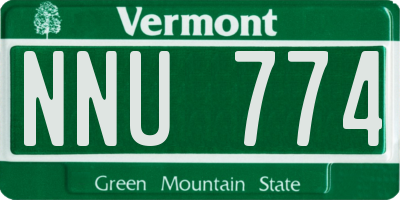 VT license plate NNU774