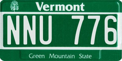 VT license plate NNU776