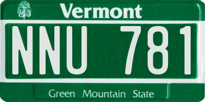 VT license plate NNU781