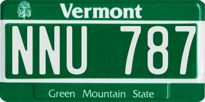 VT license plate NNU787