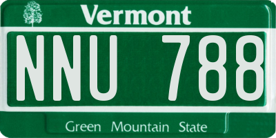 VT license plate NNU788
